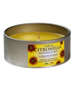 CANDELA ALLA CITRONELLA "SIROS" IN ALLUMINIO 9,5X9,5X4 CM